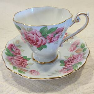 Vintage Royal Standard Orleans Rose Bone China Teacup & Saucer England Vtg  50s